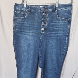 Tall Maurices High Rise Button-Fly Blue Skinny Jeans Ski